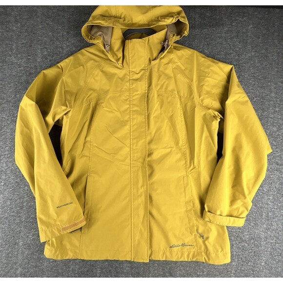 Eddie Bauer Jackets & Blazers - Eddie Bauer WeatherEdge Jacket Womens Sz M Yellow Waterproof Hooded Windbreaker